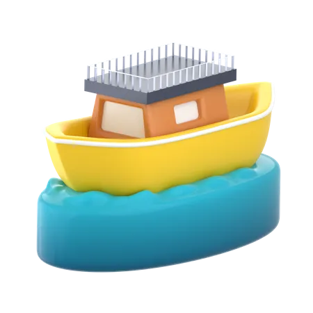 Barco de praia  3D Icon