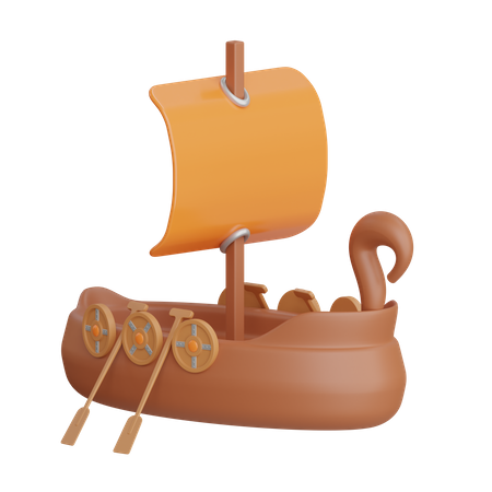 Barco vikingo  3D Icon