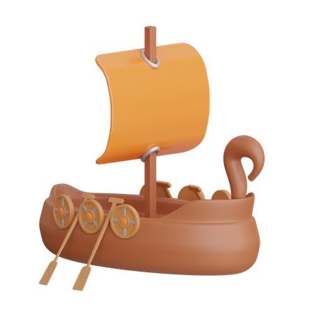 Barco vikingo  3D Icon