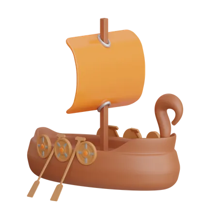 Barco vikingo  3D Icon