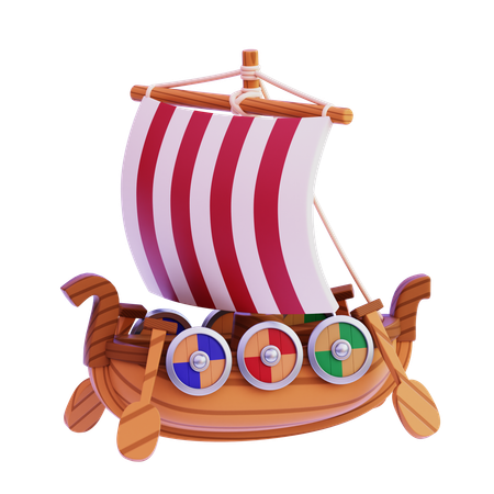 Barco vikingo  3D Icon