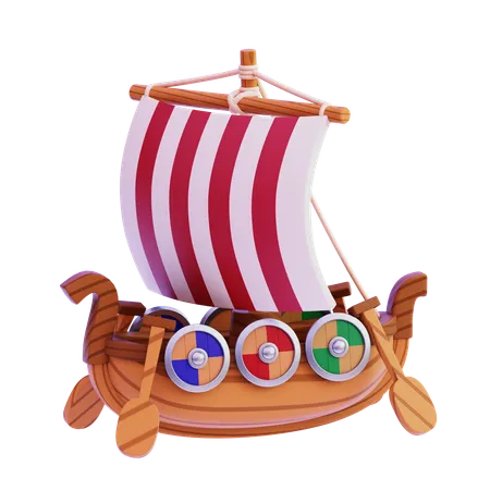 Barco vikingo  3D Icon