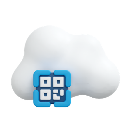 Barcode Cloud Storage  3D Icon