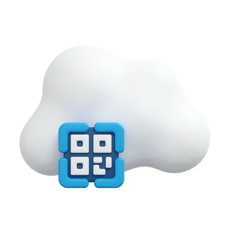 Barcode Cloud Storage  3D Icon