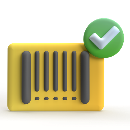 Barcode überprüft  3D Icon