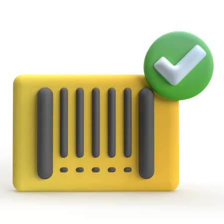 Barcode überprüft  3D Icon