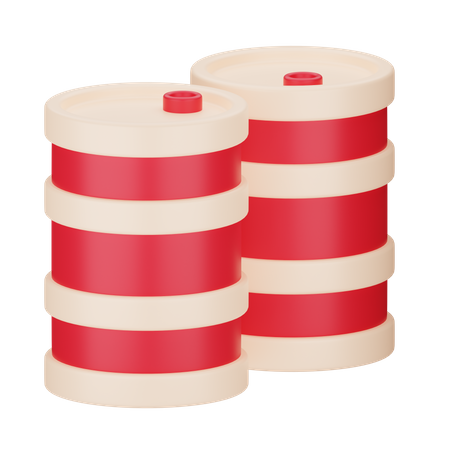 Barils de pétrole  3D Icon