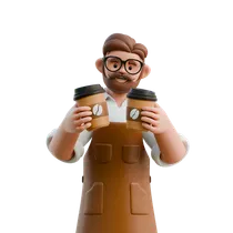 Barista Holding Coffee Cups