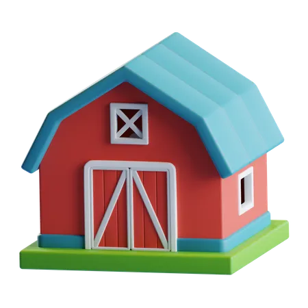3 D Red Barn Building Icon Illustration 3D Icon