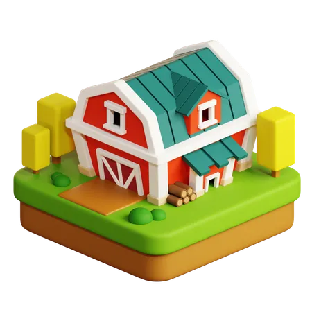 Barn  3D Icon