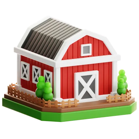 Barn  3D Icon