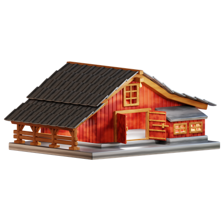 Barn Building  3D Icon