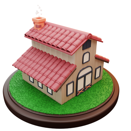 Barn House  3D Illustration