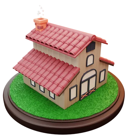 Barn House  3D Illustration