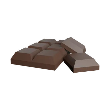 Barra de chocolate  3D Illustration