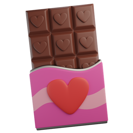 Barra de chocolate de san valentín  3D Icon