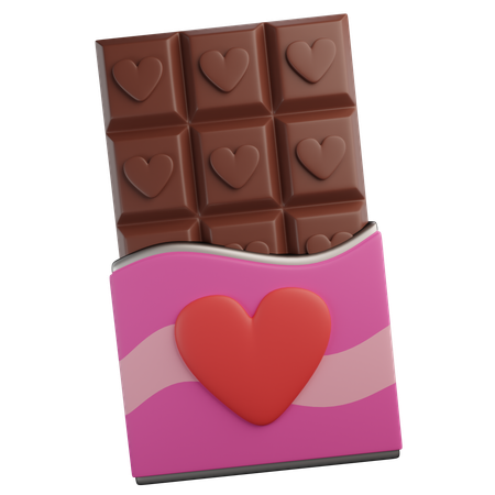 Barra de chocolate dos namorados  3D Icon