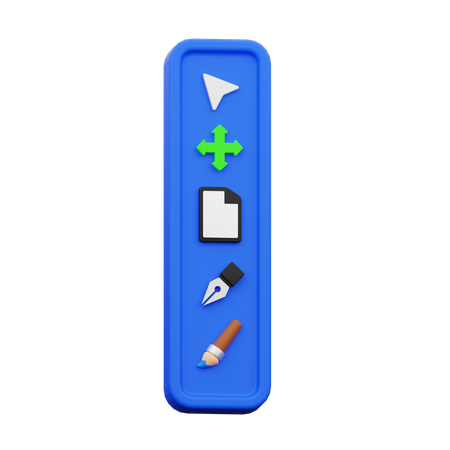 Barra de herramientas de diseño  3D Icon