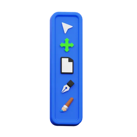 Barra de herramientas de diseño  3D Icon