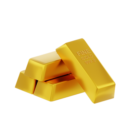 Lingote de oro 2  3D Icon