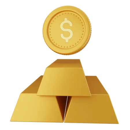 Barra de ouro  3D Icon