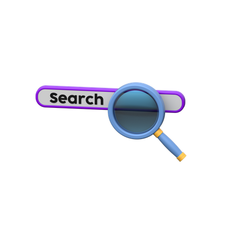 Barra de pesquisa com lupa  3D Icon