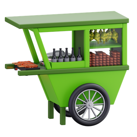 Barraca de frango satay  3D Icon