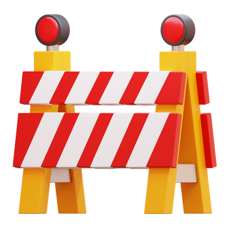 Barrage routier rayé  3D Icon