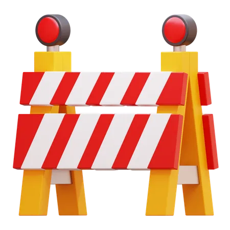 Barrage routier rayé  3D Icon
