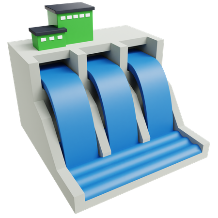 Barragem de água  3D Icon