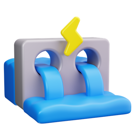 Barragem hidrelétrica  3D Icon