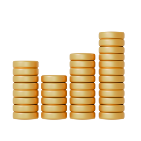 Barras de moedas  3D Icon