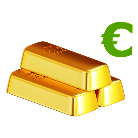 Barras de ouro euro  3D Icon