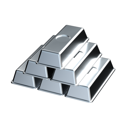 Barras de plata  3D Icon