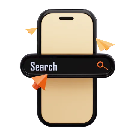 Barre de recherche mobile  3D Icon