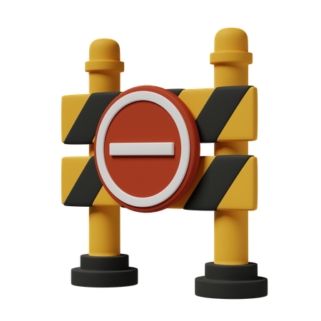 Señal de stop de barrera de carretera  3D Icon