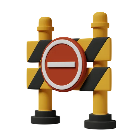 Señal de stop de barrera de carretera  3D Icon