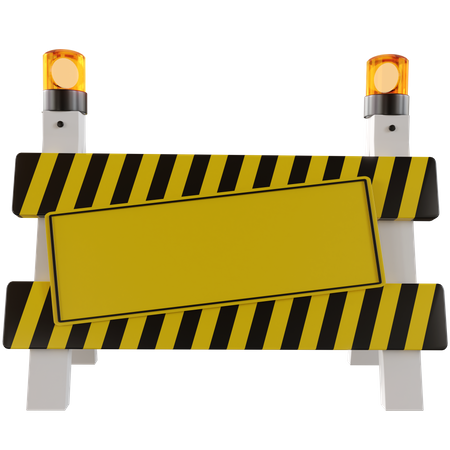 Barrera de carretera y letrero  3D Icon