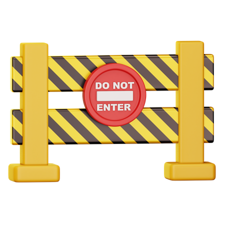 No entrar en la barrera  3D Icon