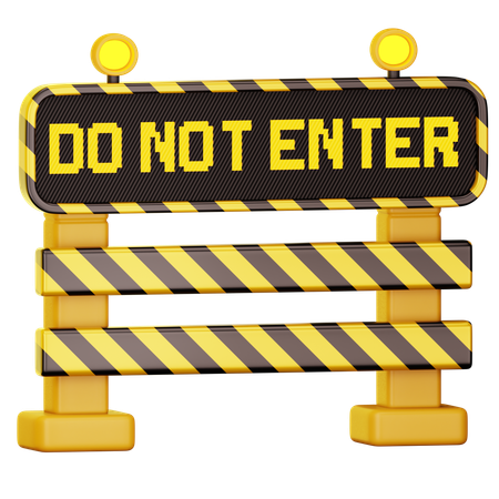 No entrar en la barrera  3D Icon