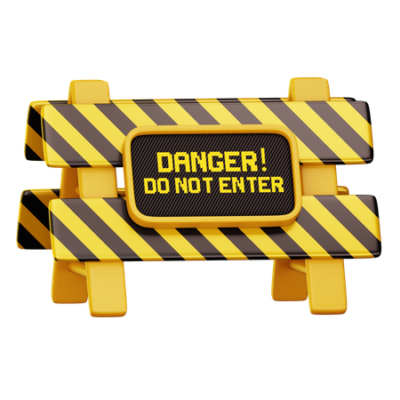 No entrar en la barrera  3D Icon