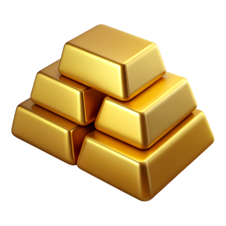 Barres d'or  3D Icon