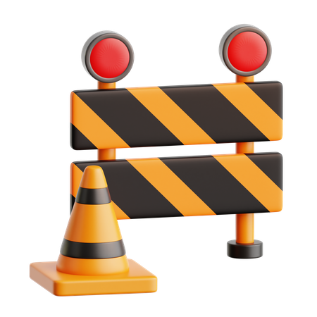 Barricada en la carretera  3D Icon