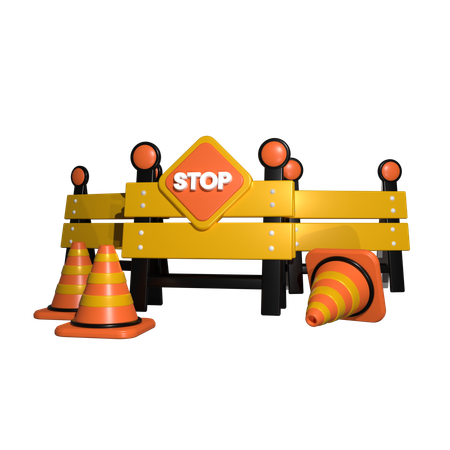 Barricade Sign  3D Icon