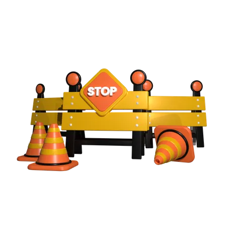Barricade Sign  3D Icon