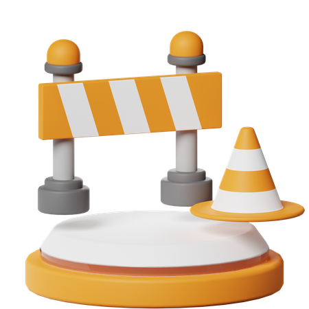 Barrier And Cone  3D Icon