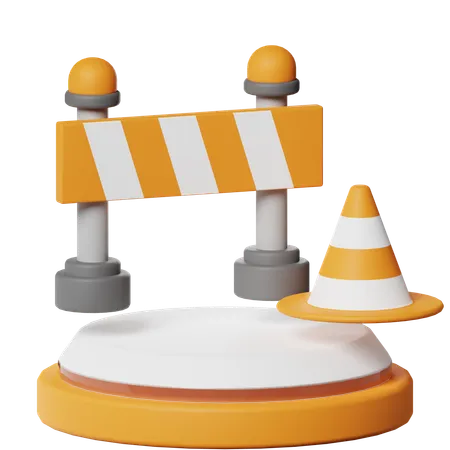 Barrier And Cone  3D Icon