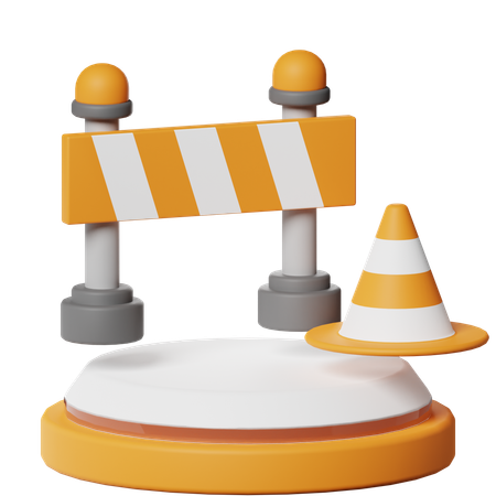 Barrier And Cone  3D Icon