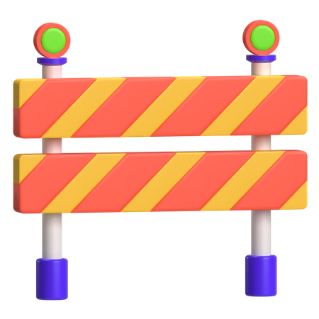 Barrière routière  3D Icon