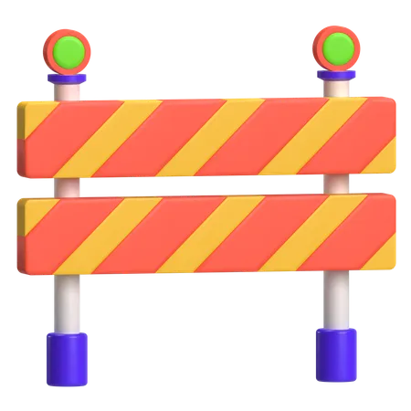 Barrière routière  3D Icon